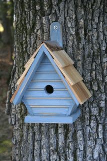 Chick birdhouse with a small hanging entrance hole