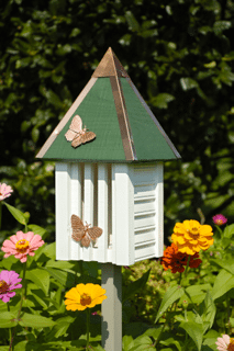 Flutterbye Butterfly House with decorative roof and cutout sides