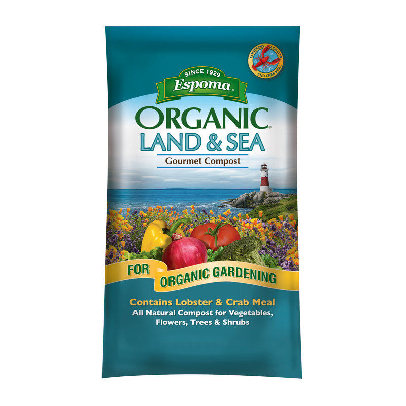 Espoma Land & Sea Gourmet Compost bag on display
