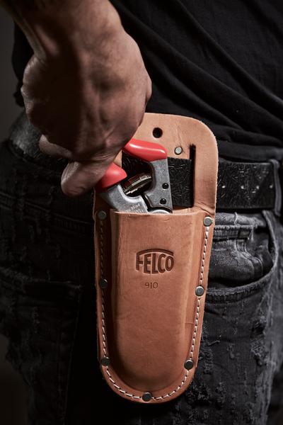 Black FELCO 910 holster with belt loop and snap closure