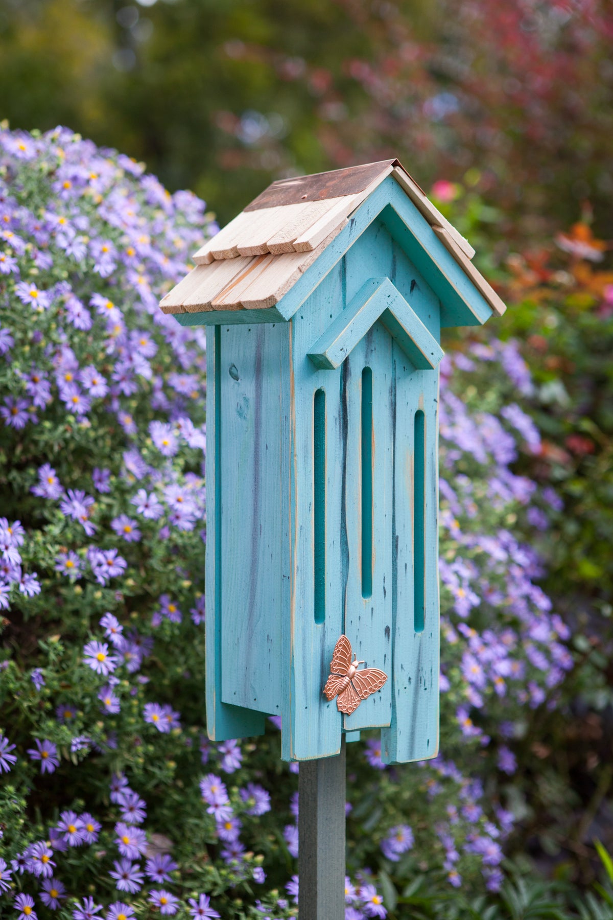 Butterfly house with flutter flat design and entrance holes