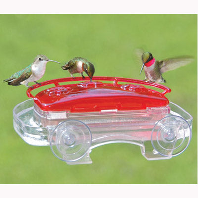 Jewel Box hummingbird feeders with colorful glass bodies