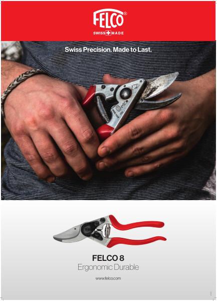 FELCO 8 Ergo pruning shear with red handles
