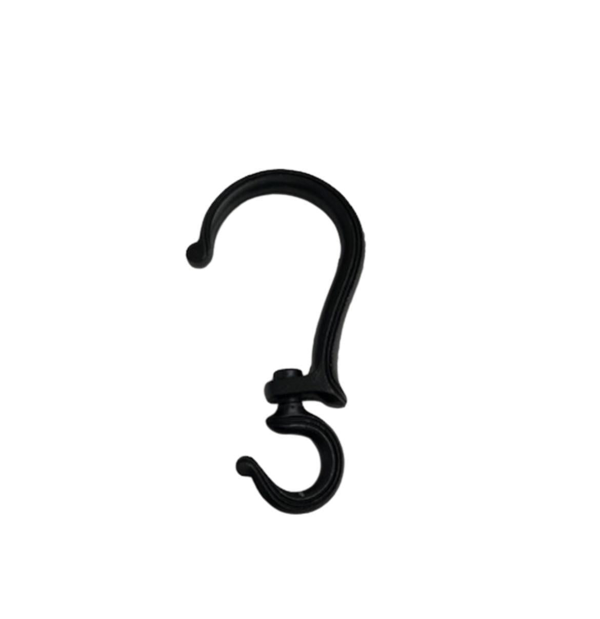 Hanging plant swivel hook in black metal construction