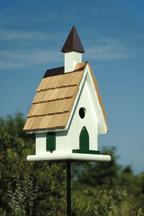 Country Wildwood Church decorative plant sign in a pot