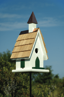 Country Wildwood Church decorative plant sign in a pot