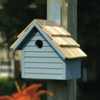 Cape Cod Wren Birdhouse with rustic wood finish