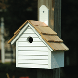Cape Cod Wren Birdhouse with weathered wood finish