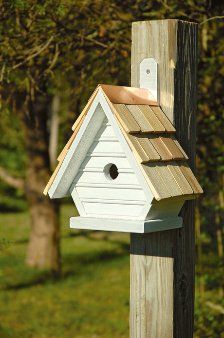 Chick birdhouse planter with yellow chicks and blue pot