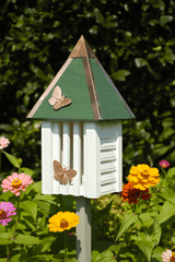 Flutterbye Butterfly House with decorative roof and cutout sides