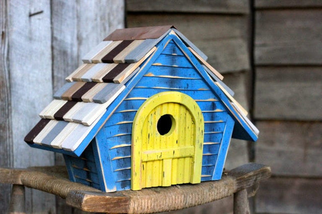 Prairie Home Birdhouse with decorative rustic wood details
