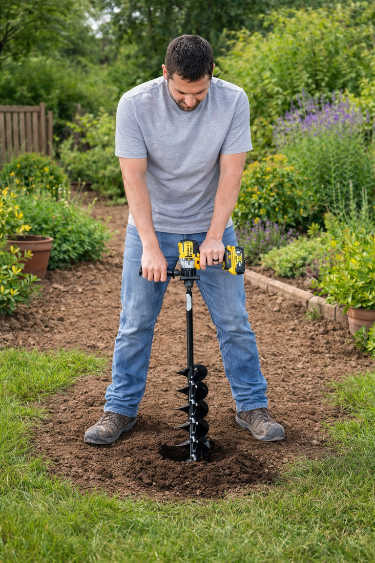 fertilizer auger for planter Quart Pot Landscaping Auger (5" x 28") – Creekside Nursery, Inc