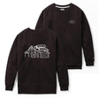 Black Creekside sweatshirt laid flat on a plain background