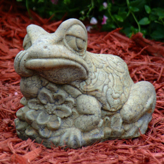 Sassy Frog stone planter with frog face design