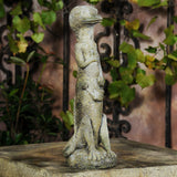 Garden Gecko stone planter with green succulent plant