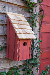 Bluebird Bunkhouse birdhouse with rustic wood finish