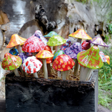 Shroomyz 5-pack of mushroom-shaped garden ornaments