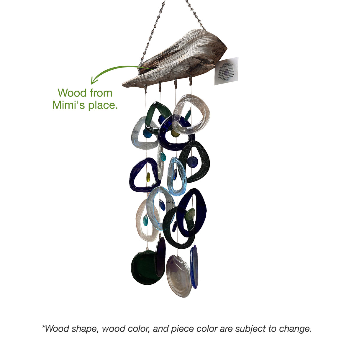 Bottle Bender windchimes hanging outdoors