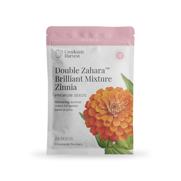 Double Zahara™ Brilliant Mixture Zinnia Seeds – Creekside Nursery, Inc