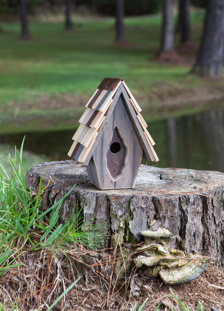 Vintage Wren Birdhouse hanging wooden birdhouse