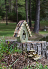 Vintage Wren Birdhouse in weathered wood finish