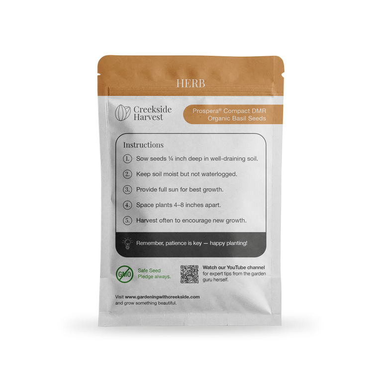 organic basil seeds for planting Prospera® Compact DMR Organic Basil Seeds – Creekside Nursery, Inc