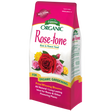 Espoma Rose-tone plant food in a pink and white bag