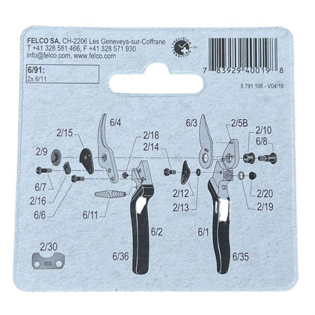 Two FELCO 6/91 replacement springs on white background