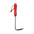 Hand weeder with wooden handle and red metal head