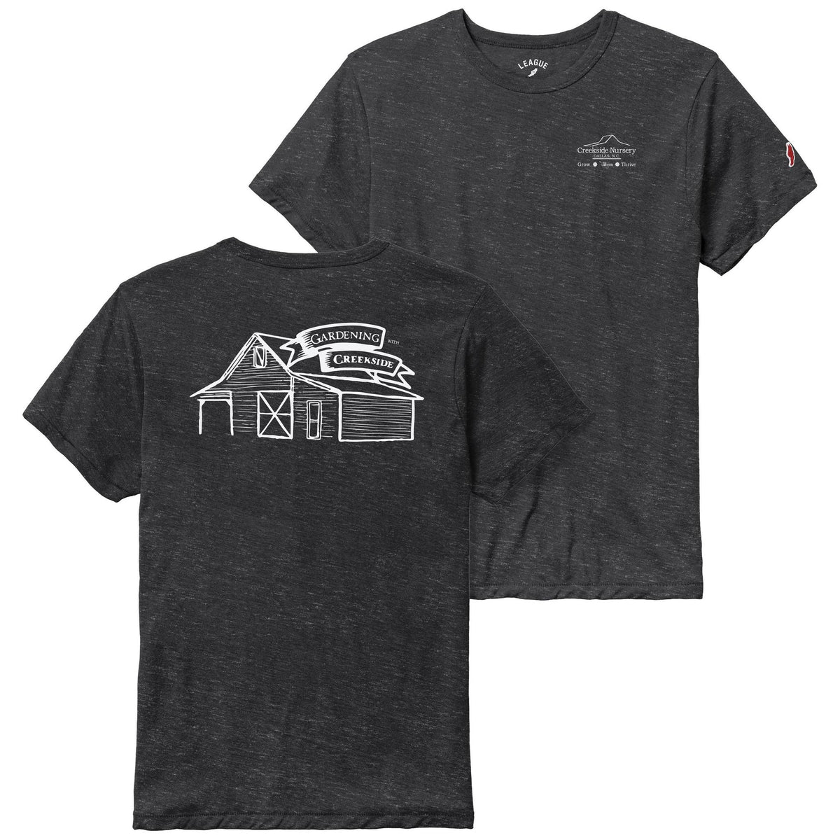 Creekside T-shirt in varsity slate on a flat lay
