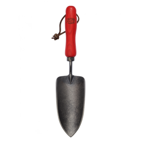 Felco 401 gardening trowel with red handle and metal blade
