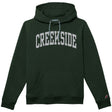 Creekside hoodie laid flat with hood and front pocket