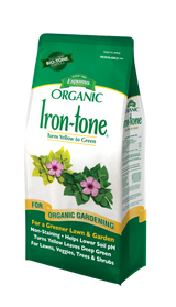 Espoma Iron-tone fertilizer bag on a white background