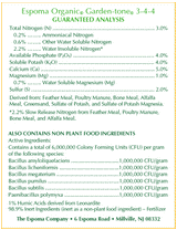 Espoma Garden-tone fertilizer in a product bag