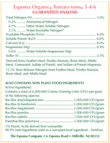 Espoma Tomato-tone plant food in a bag