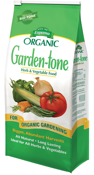 Espoma Garden-tone fertilizer bag on a plain background