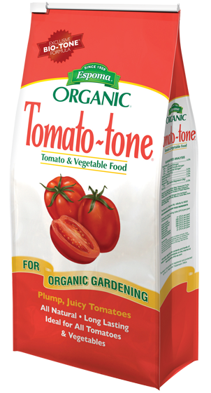 Espoma Tomato-tone fertilizer bag on a white background